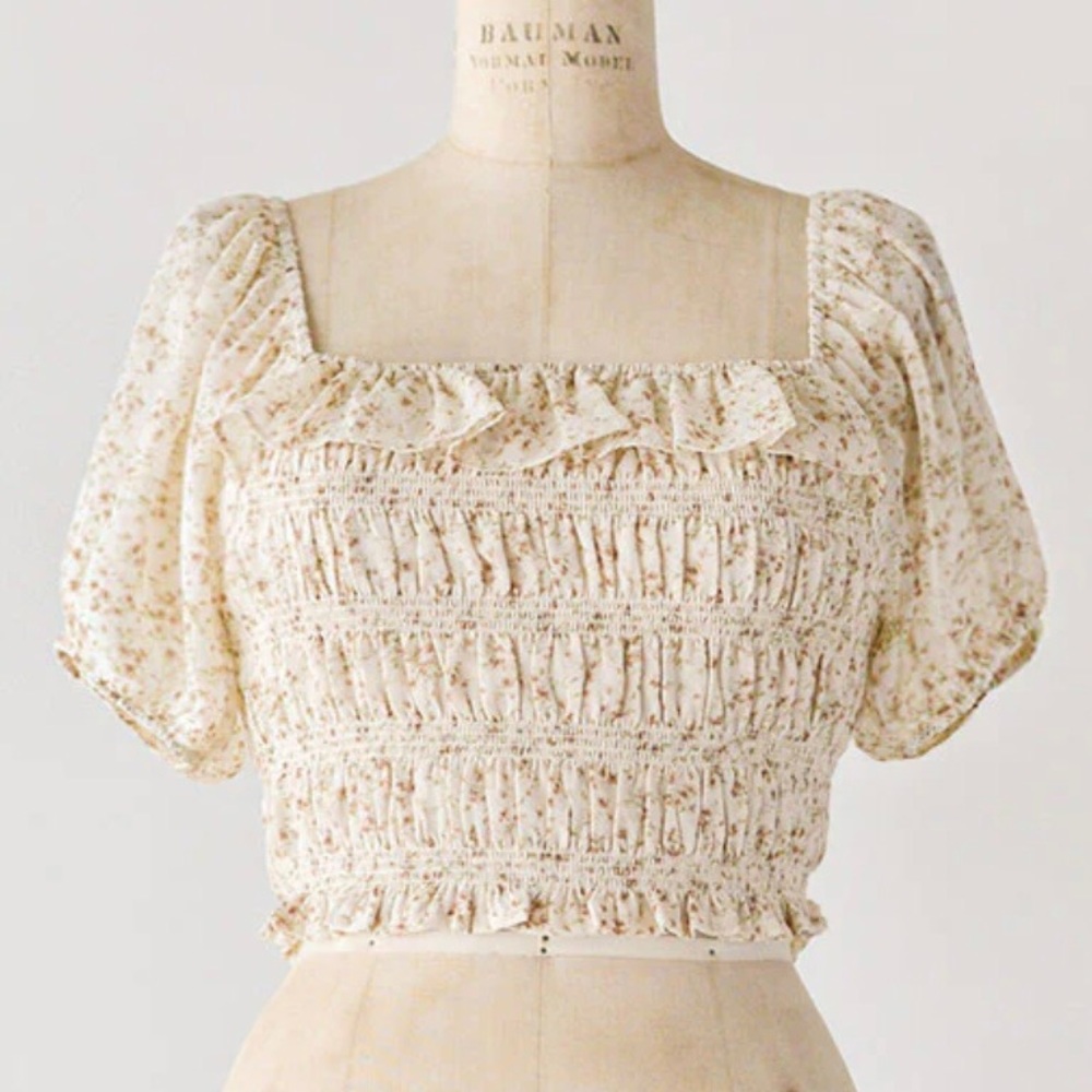 NWOT Adored Vintage Ruched Blouse